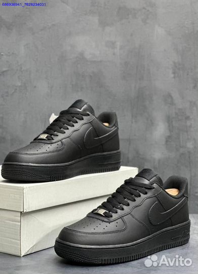 Кроссовки Nike force 1 черные мужские (Арт.37402)