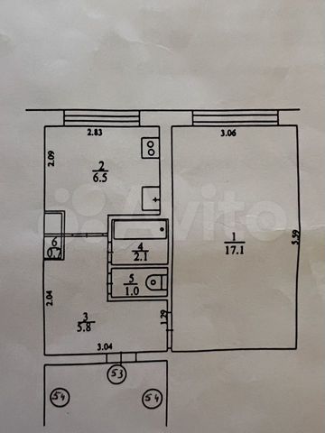 1-к. квартира, 33,2 м², 3/5 эт.