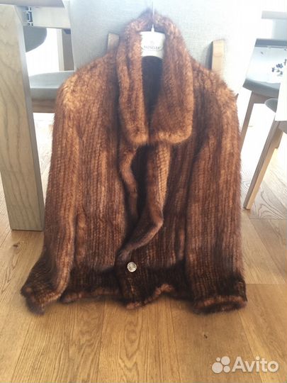 Шуба вязаная норка