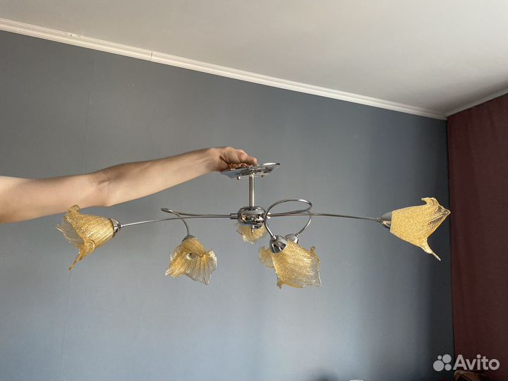 Люстра e14 6 плафонов, с дефектами