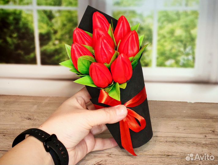 Букет тюльпанов из мыла