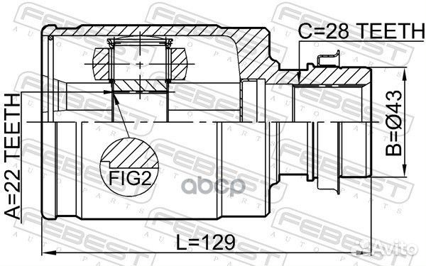 Шрус внутренний правый 22x43x28 0511BL16mtrh Fe