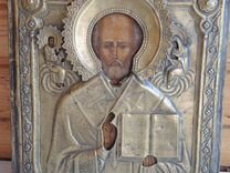Старинная икона святой Николай Чудотворец