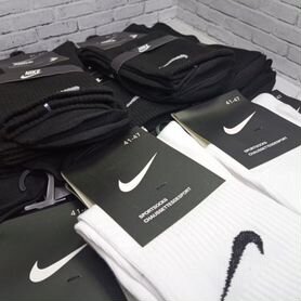 Белые чёрные носки Nike хлопок