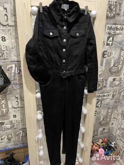 Черный комбинезон из Денима 46-48