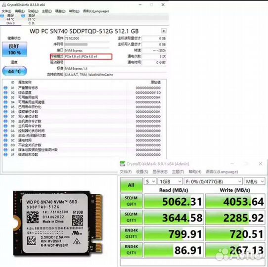 WD M.2 2230 SN740 256gb,512gb,1tb,2tb Нов. Гар