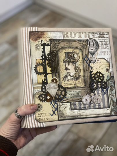 Фотоальбом ручной работы в стиле стимпанк