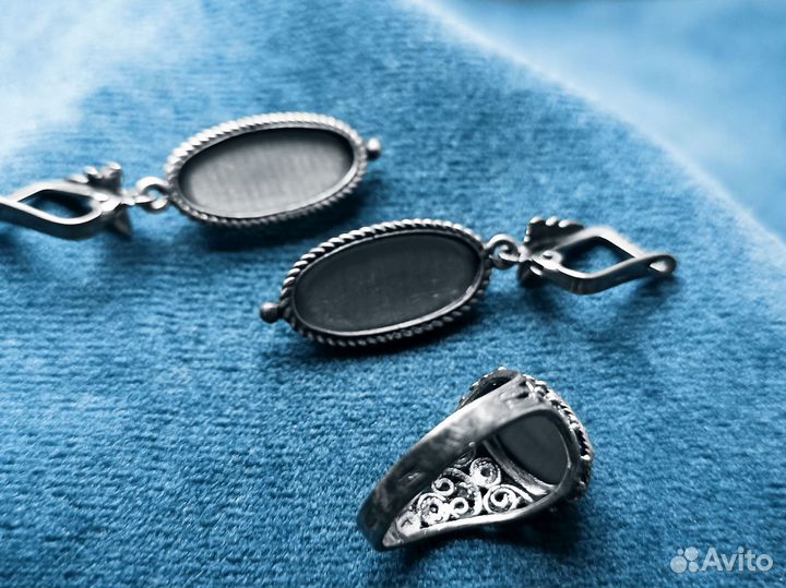 Серьги, кольцо, кулон