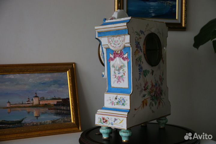 Часы Франция фарфоровые каминные