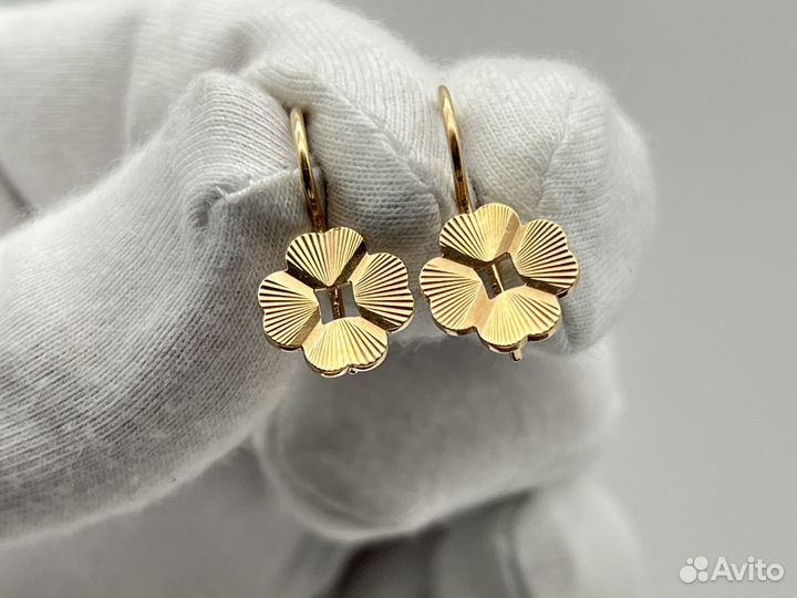 Золотые серьги 583 пробы СССР 2.91 гр
