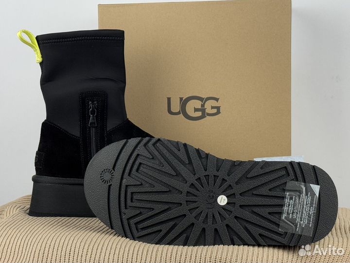 Угги UGG Dipper Black женские на платформе