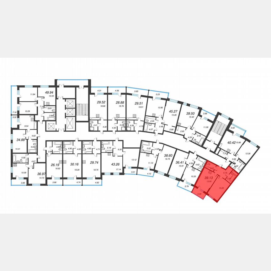 1-к. квартира, 41,6 м², 15/22 эт.