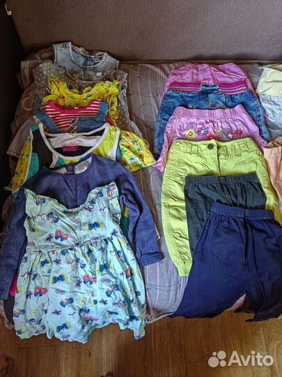 Вещи пакетомдля девочки с 68 по 110 размер