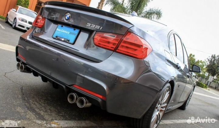 Диффузор BMW F30 под 2 двойные трубы, М-стиль