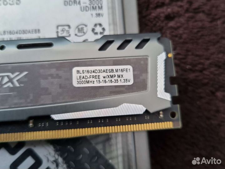 Оп. память ddr4 16gb 3000MHz BallistixSport