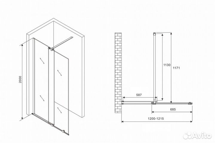 Душевая перегородка Komfort 120