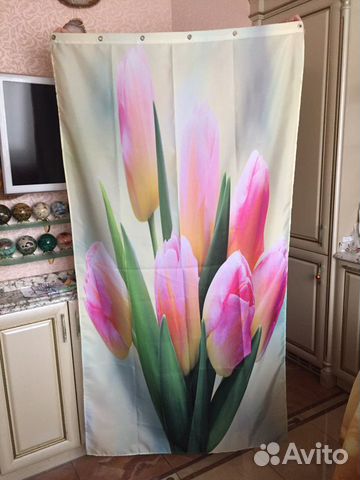 Штора для душа ванны ниши балкона разм. 90х180см