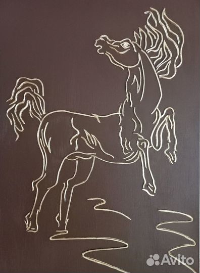 Барельеф: Лошадь 50*70