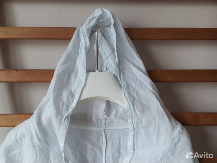 Блуза лен с капюшоном оверсайз L / XL
