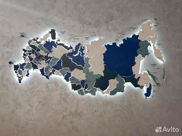 Карты России из дерева Якутск