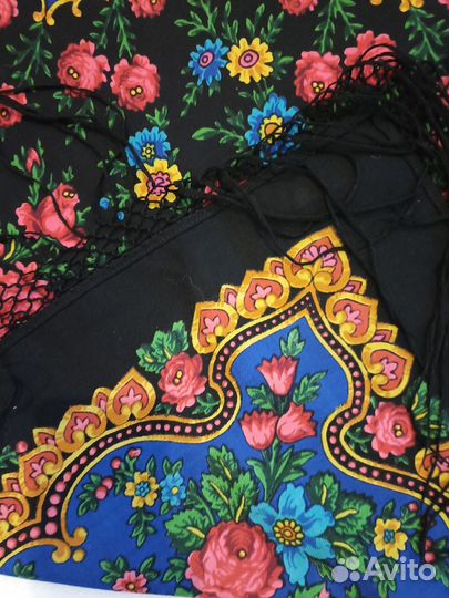 Павловопосадский платок шаль СССР Торжок шерсть
