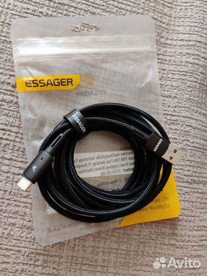Кабель зарядки essager 7A USB-A to Type-C, 3 м