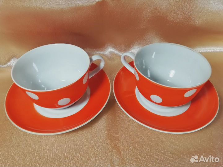 Чайная пара СССР фарфор старая Рига