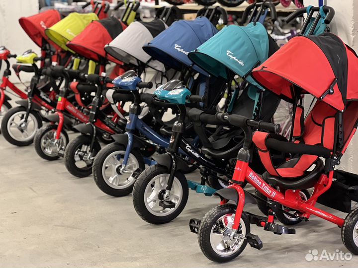 Новые трехколесные велосипеды с ручкой