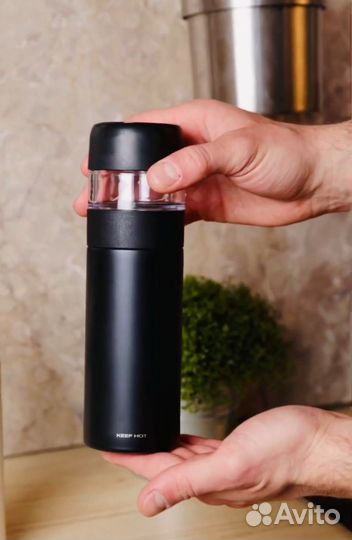 Термос для чая и кофе с ситечком автомобильный