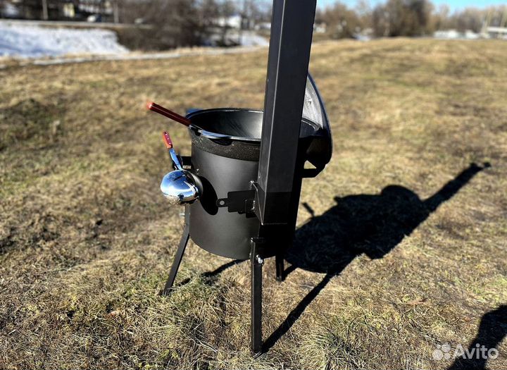 Казан с печью и трубой / казан +печь с трубой