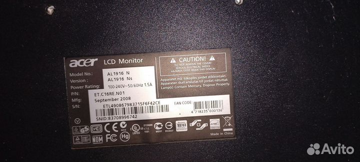 Монитор Acer AL1916ns