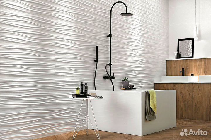 Плитка atlas C. 3D wall Ribbon White Matt 40x80