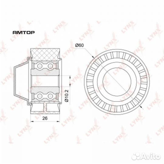 Lynxauto PB-7119 Ролик направляющий приводного рем
