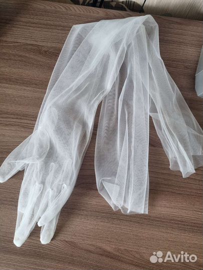 Перчатки длинные тюлевые