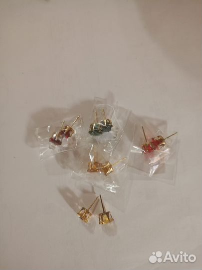 Серьги двойные шары и гвоздики