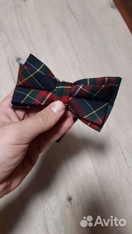 Бабочка в шотландскую клетку + запонки