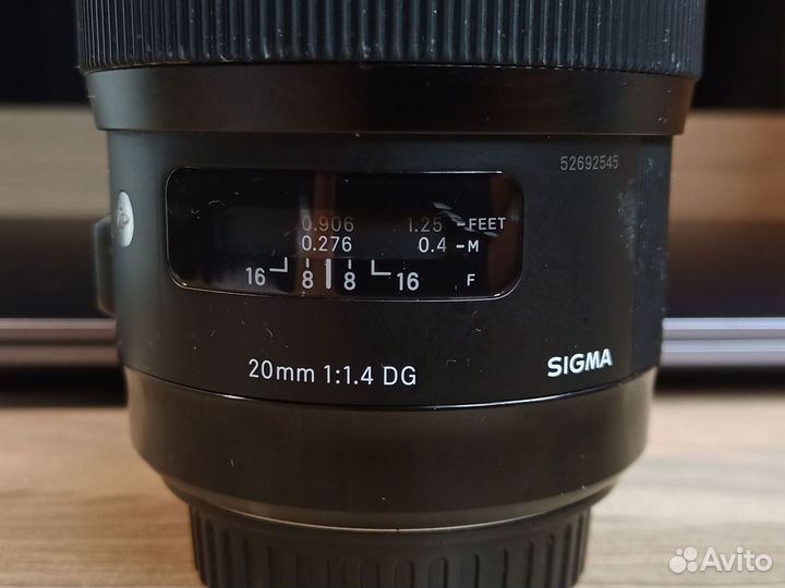 Объектив Sigma 20mm F1.4 DG HSM Art for Canon