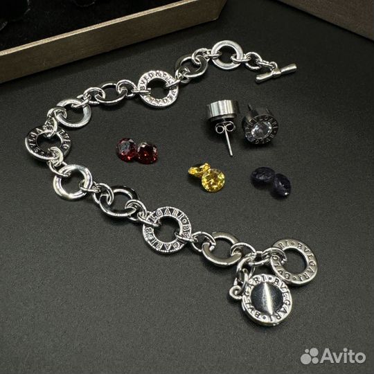 Bvlgari браслет + серьги