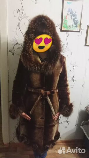 Шуба мутоновая с капюшоном