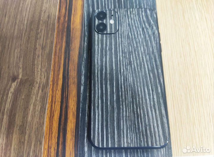 Текстурная защита iPhone X/11/12 фактура дерева