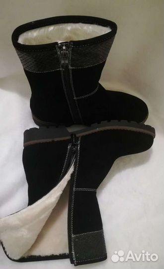 Полусапоги зимние 36р, замша, новые