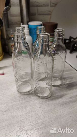 Бутылка стеклянная сокслета для молочки 200 мл