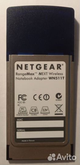Wi-fi адаптер pcmcia netgear WN511T