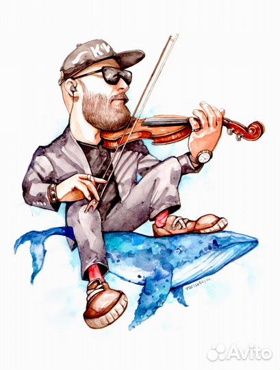 Шарж по фото шаржист на мероприятие портет