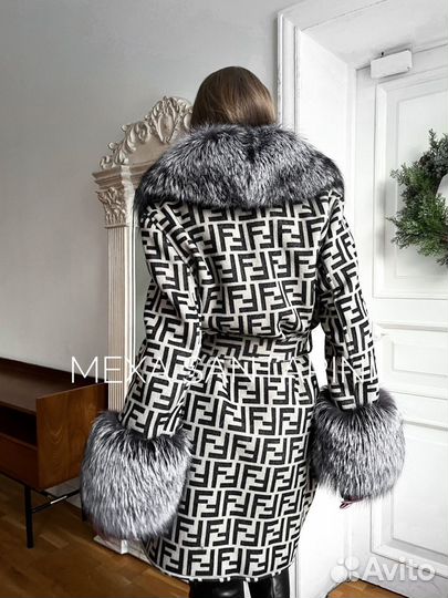 Пальто зимнее премиум норвежская чернобурка новое