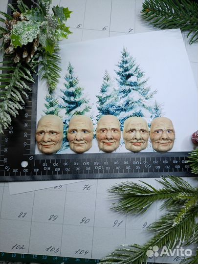 Лица для игрушки из ваты. (дедушка)