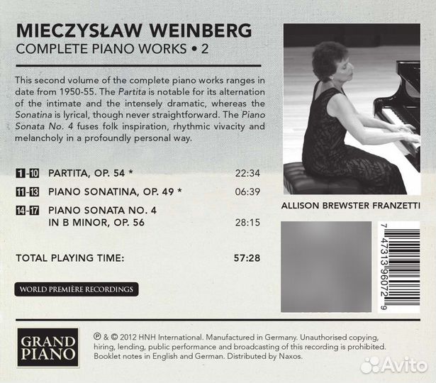 Mieczyslaw Weinberg (1919-1996) - Sämtliche Klavierwerke Vol.2 (1 CD)