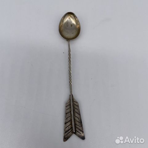 Серебряная ложечка с позолотой, 84 проба