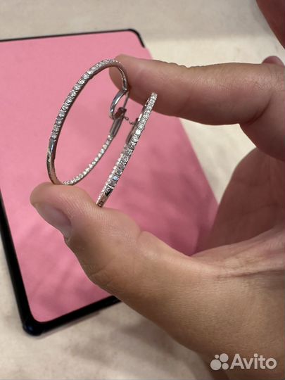 Серьги конго с бриллиантами 0,70 ct