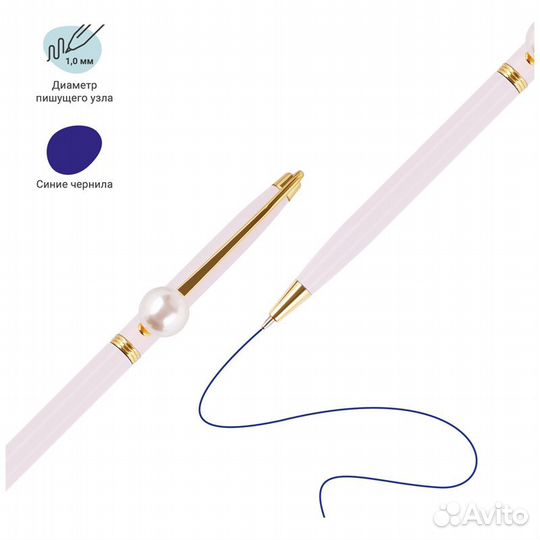 Ручка шариковая Meshu Pink Jewel 1 мм синяя